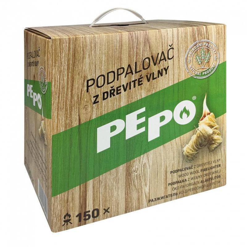 Podpaľovač PE-PO® drevitá vlna, 150 ks