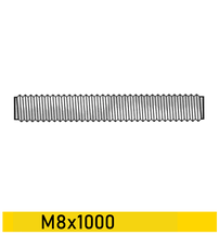 Závitová tyč M8x1000 - Tvrdosť 8,8