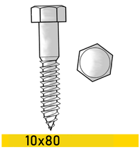 Drevoskrutka 6-Hran 10x80